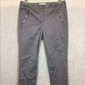 Michael Kors Grey Skinny Pants, Silver Zip Pocket, 8